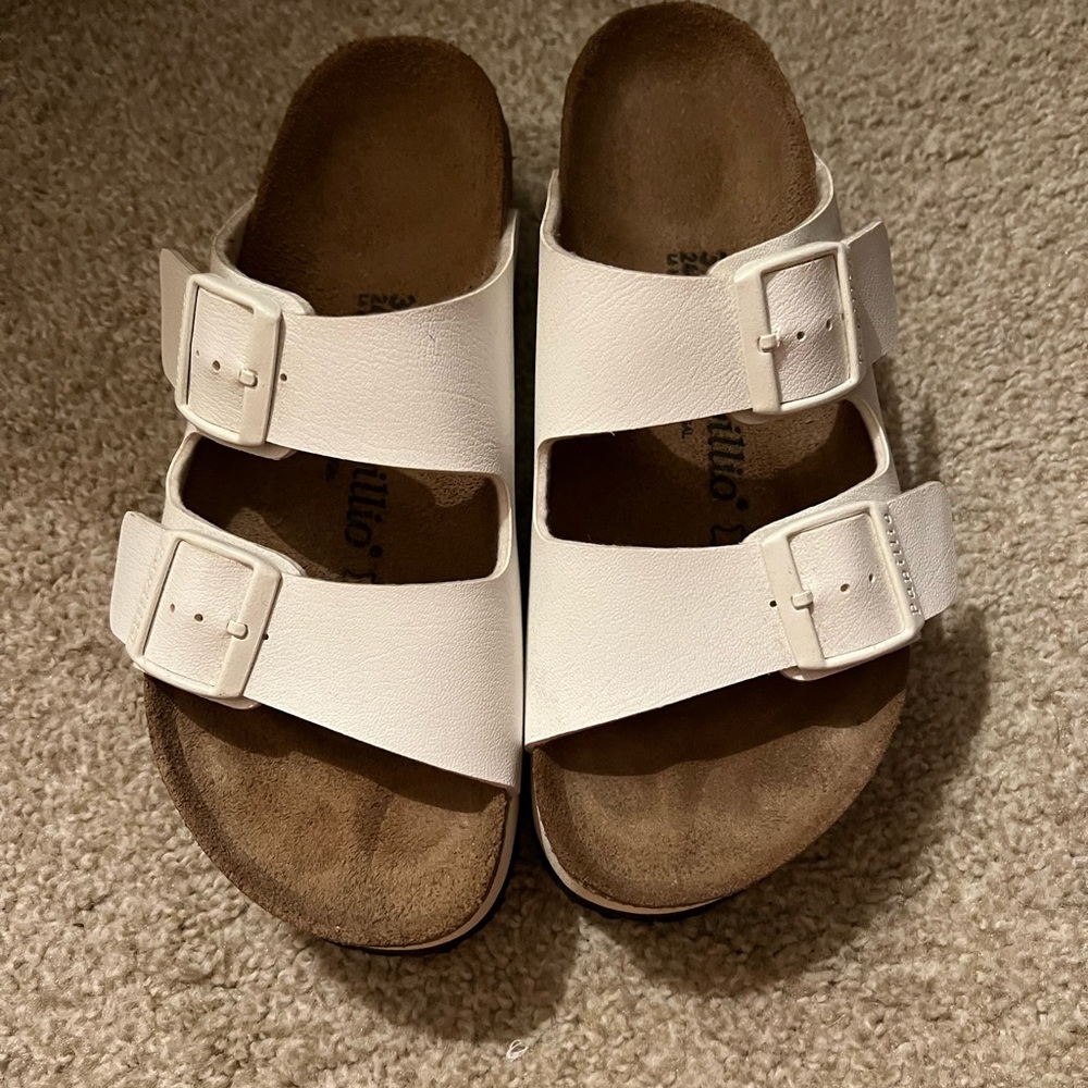 Birkenstock Arizona Papillio Platform, White, Size 7